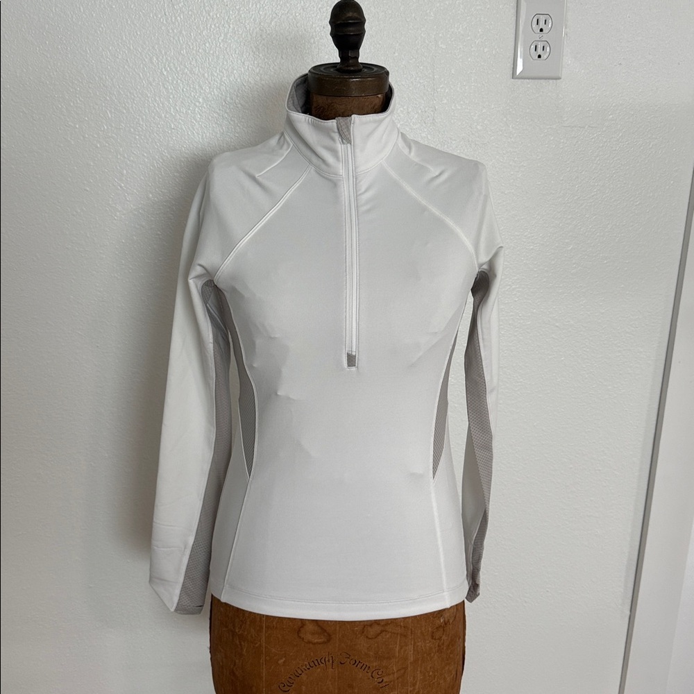 Under Armour White 1/2 zip Mock Shirt Size S